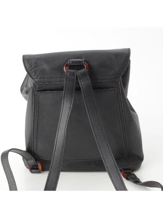 Chanel Leather CC Logo Tortie Shell Turnlock Backpack Black main image 5